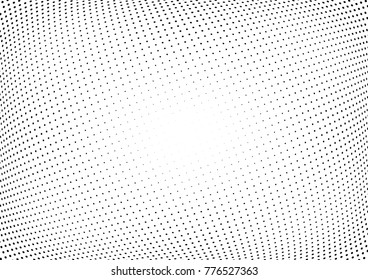 Abstract halftone wave dotted background. Futuristic twisted grunge pattern, dot, circles.  Vector modern optical pop art texture for posters, business cards, cover, labels mock-up, stickers layout