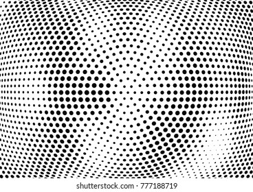 Abstract halftone wave dotted background. Futuristic twisted grunge pattern, dot, circles.  Vector modern optical pop art texture for posters, business cards, cover, labels mock-up, stickers layout