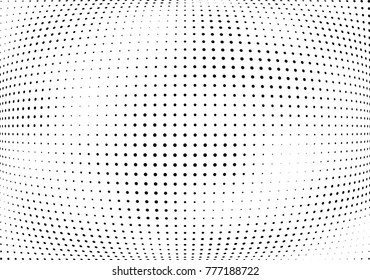 Abstract halftone wave dotted background. Futuristic twisted grunge pattern, dot, circles.  Vector modern optical pop art texture for posters, business cards, cover, labels mock-up, stickers layout