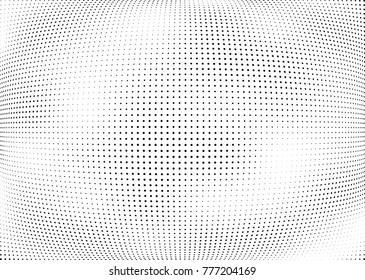 Abstract halftone wave dotted background. Futuristic twisted grunge pattern, dot, circles.  Vector modern optical pop art texture for posters, business cards, cover, labels mock-up, stickers layout