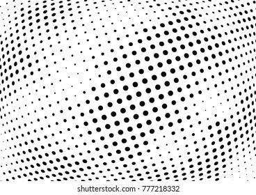 Abstract halftone wave dotted background. Futuristic twisted grunge pattern, dot, circles.  Vector modern optical pop art texture for posters, business cards, cover, labels mock-up, stickers layout
