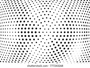 Abstract halftone wave dotted background. Futuristic twisted grunge pattern, dot, circles.  Vector modern optical pop art texture for posters, business cards, cover, labels mock-up, stickers layout