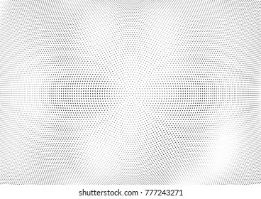 Abstract halftone wave dotted background. Futuristic twisted grunge pattern, dot, circles.  Vector modern optical pop art texture for posters, business cards, cover, labels mock-up, stickers layout