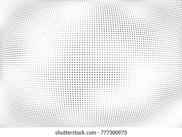 Abstract halftone wave dotted background. Futuristic twisted grunge pattern, dot, circles.  Vector modern optical pop art texture for posters, business cards, cover, labels mock-up, stickers layout