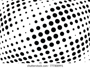 Abstract halftone wave dotted background. Futuristic twisted grunge pattern, dot, circles.  Vector modern optical pop art texture for posters, business cards, cover, labels mock-up, stickers layout