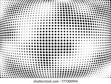 Abstract halftone wave dotted background. Futuristic twisted grunge pattern, dot, circles.  Vector modern optical pop art texture for posters, business cards, cover, labels mock-up, stickers layout