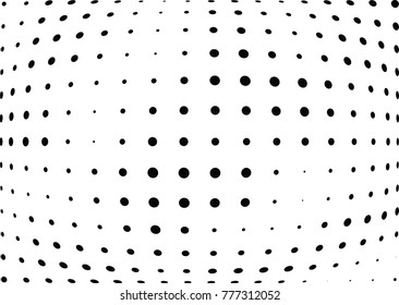 Abstract halftone wave dotted background. Futuristic twisted grunge pattern, dot, circles.  Vector modern optical pop art texture for posters, business cards, cover, labels mock-up, stickers layout