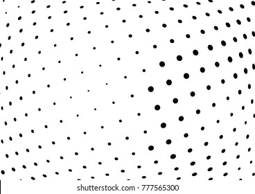 Abstract halftone wave dotted background. Futuristic twisted grunge pattern, dot, circles.  Vector modern optical pop art texture for posters, business cards, cover, labels mock-up, stickers layout