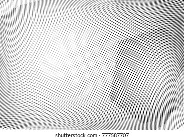 Abstract halftone wave dotted background. Futuristic twisted grunge pattern, dot, circles.  Vector modern optical pop art texture for posters, business cards, cover, labels mock-up, stickers layout