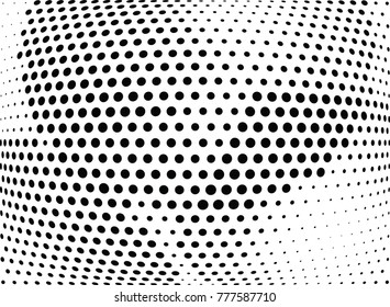 Abstract halftone wave dotted background. Futuristic twisted grunge pattern, dot, circles.  Vector modern optical pop art texture for posters, business cards, cover, labels mock-up, stickers layout