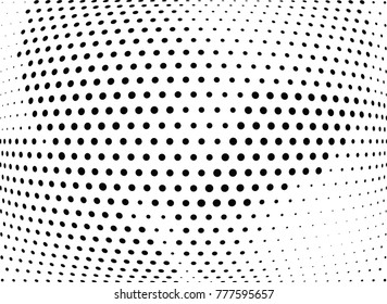 Abstract halftone wave dotted background. Futuristic twisted grunge pattern, dot, circles.  Vector modern optical pop art texture for posters, business cards, cover, labels mock-up, stickers layout