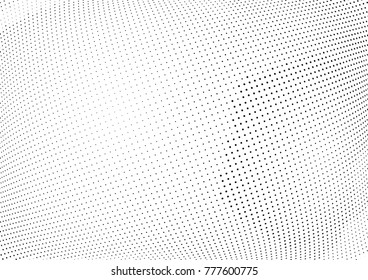 Abstract halftone wave dotted background. Futuristic twisted grunge pattern, dot, circles.  Vector modern optical pop art texture for posters, business cards, cover, labels mock-up, stickers layout