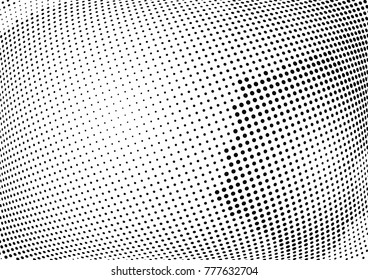 Abstract halftone wave dotted background. Futuristic twisted grunge pattern, dot, circles.  Vector modern optical pop art texture for posters, business cards, cover, labels mock-up, stickers layout