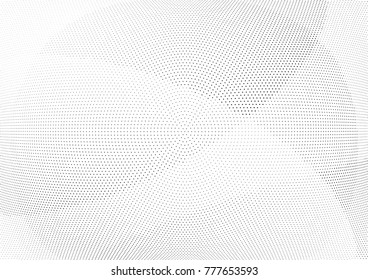 Abstract halftone wave dotted background. Futuristic twisted grunge pattern, dot, circles.  Vector modern optical pop art texture for posters, business cards, cover, labels mock-up, stickers layout