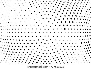 Abstract halftone wave dotted background. Futuristic twisted grunge pattern, dot, circles.  Vector modern optical pop art texture for posters, business cards, cover, labels mock-up, stickers layout