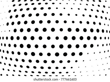 Abstract halftone wave dotted background. Futuristic twisted grunge pattern, dot, circles.  Vector modern optical pop art texture for posters, business cards, cover, labels mock-up, stickers layout