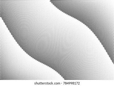 Abstract halftone wave dotted background. Futuristic twisted grunge pattern, dot, circles.  Vector modern optical pop art texture for posters, business cards, cover, labels mock-up, stickers layout