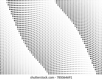 Abstract halftone wave dotted background. Futuristic twisted grunge pattern, dot, circles.  Vector modern optical pop art texture for posters, business cards, cover, labels mock-up, stickers layout