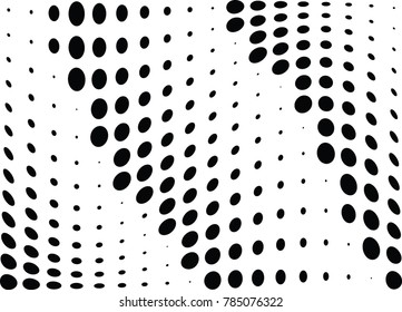 Abstract halftone wave dotted background. Futuristic twisted grunge pattern, dot, circles.  Vector modern optical pop art texture for posters, business cards, cover, labels mock-up, stickers layout