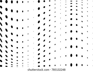 Abstract halftone wave dotted background. Futuristic twisted grunge pattern, dot, circles.  Vector modern optical pop art texture for posters, business cards, cover, labels mock-up, stickers layout