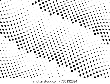 Abstract halftone wave dotted background. Futuristic twisted grunge pattern, dot, circles.  Vector modern optical pop art texture for posters, business cards, cover, labels mock-up, stickers layout