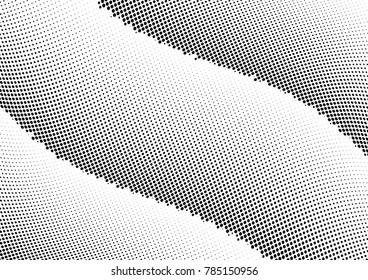 Abstract halftone wave dotted background. Futuristic twisted grunge pattern, dot, circles.  Vector modern optical pop art texture for posters, business cards, cover, labels mock-up, stickers layout