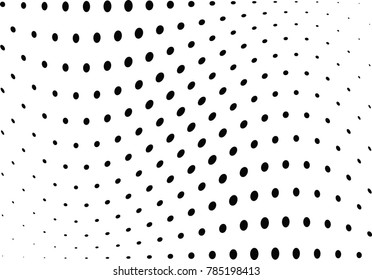 Abstract halftone wave dotted background. Futuristic twisted grunge pattern, dot, circles.  Vector modern optical pop art texture for posters, business cards, cover, labels mock-up, stickers layout
