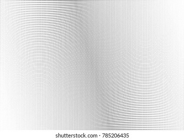 Abstract halftone wave dotted background. Futuristic twisted grunge pattern, dot, circles.  Vector modern optical pop art texture for posters, business cards, cover, labels mock-up, stickers layout