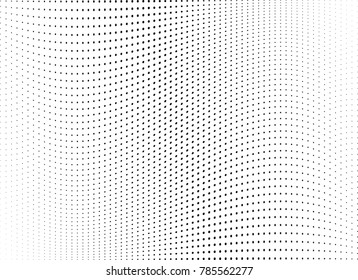 Abstract halftone wave dotted background. Futuristic twisted grunge pattern, dot, circles.  Vector modern optical pop art texture for posters, business cards, cover, labels mock-up, stickers layout