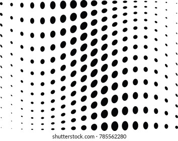 Abstract halftone wave dotted background. Futuristic twisted grunge pattern, dot, circles.  Vector modern optical pop art texture for posters, business cards, cover, labels mock-up, stickers layout