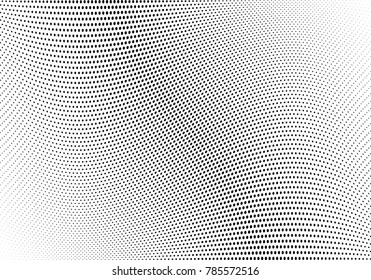 Abstract halftone wave dotted background. Futuristic twisted grunge pattern, dot, circles.  Vector modern optical pop art texture for posters, business cards, cover, labels mock-up, stickers layout