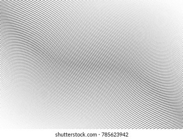 Abstract halftone wave dotted background. Futuristic twisted grunge pattern, dot, circles.  Vector modern optical pop art texture for posters, business cards, cover, labels mock-up, stickers layout
