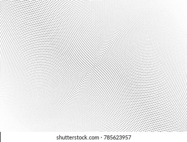 Abstract halftone wave dotted background. Futuristic twisted grunge pattern, dot, circles.  Vector modern optical pop art texture for posters, business cards, cover, labels mock-up, stickers layout