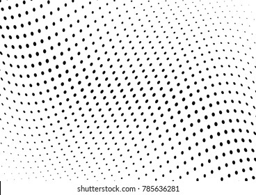 Abstract halftone wave dotted background. Futuristic twisted grunge pattern, dot, circles.  Vector modern optical pop art texture for posters, business cards, cover, labels mock-up, stickers layout