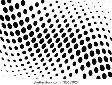 Abstract halftone wave dotted background. Futuristic twisted grunge pattern, dot, circles.  Vector modern optical pop art texture for posters, business cards, cover, labels mock-up, stickers layout