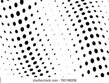 Abstract halftone wave dotted background. Futuristic twisted grunge pattern, dot, circles.  Vector modern optical pop art texture for posters, business cards, cover, labels mock-up, stickers layout