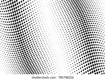 Abstract halftone wave dotted background. Futuristic twisted grunge pattern, dot, circles.  Vector modern optical pop art texture for posters, business cards, cover, labels mock-up, stickers layout