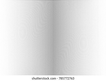 Abstract halftone wave dotted background. Futuristic twisted grunge pattern, dot, circles.  Vector modern optical pop art texture for posters, business cards, cover, labels mock-up, stickers layout