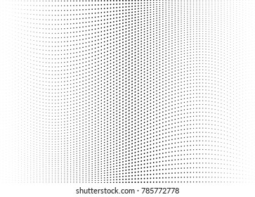 Abstract halftone wave dotted background. Futuristic twisted grunge pattern, dot, circles.  Vector modern optical pop art texture for posters, business cards, cover, labels mock-up, stickers layout