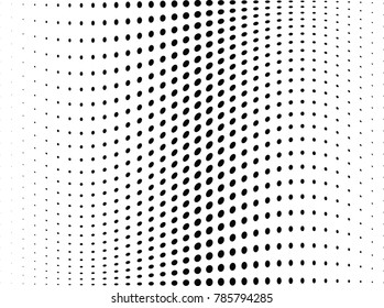 Abstract halftone wave dotted background. Futuristic twisted grunge pattern, dot, circles.  Vector modern optical pop art texture for posters, business cards, cover, labels mock-up, stickers layout