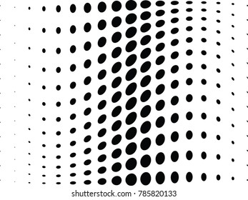 Abstract halftone wave dotted background. Futuristic twisted grunge pattern, dot, circles.  Vector modern optical pop art texture for posters, business cards, cover, labels mock-up, stickers layout