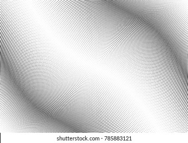 Abstract halftone wave dotted background. Futuristic twisted grunge pattern, dot, circles.  Vector modern optical pop art texture for posters, business cards, cover, labels mock-up, stickers layout