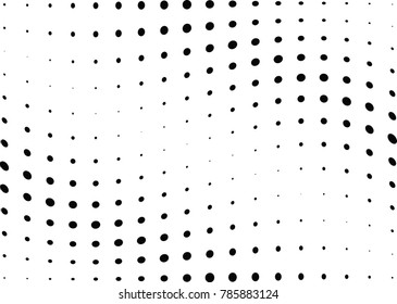 Abstract halftone wave dotted background. Futuristic twisted grunge pattern, dot, circles.  Vector modern optical pop art texture for posters, business cards, cover, labels mock-up, stickers layout