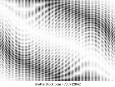 Abstract halftone wave dotted background. Futuristic twisted grunge pattern, dot, circles.  Vector modern optical pop art texture for posters, business cards, cover, labels mock-up, stickers layout