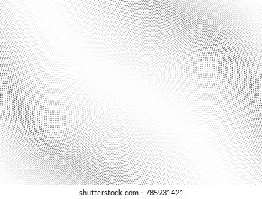 Abstract halftone wave dotted background. Futuristic twisted grunge pattern, dot, circles.  Vector modern optical pop art texture for posters, business cards, cover, labels mock-up, stickers layout