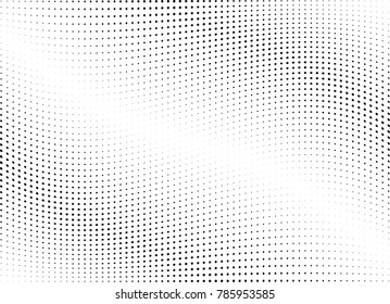 Abstract halftone wave dotted background. Futuristic twisted grunge pattern, dot, circles.  Vector modern optical pop art texture for posters, business cards, cover, labels mock-up, stickers layout