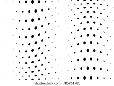 Abstract halftone wave dotted background. Futuristic twisted grunge pattern, dot, circles.  Vector modern optical pop art texture for posters, business cards, cover, labels mock-up, stickers layout