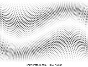 Abstract halftone wave dotted background. Futuristic twisted grunge pattern, dot, circles.  Vector modern optical pop art texture for posters, business cards, cover, labels mock-up, stickers layout