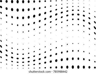 Abstract halftone wave dotted background. Futuristic twisted grunge pattern, dot, circles.  Vector modern optical pop art texture for posters, business cards, cover, labels mock-up, stickers layout