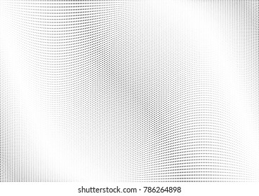 Abstract halftone wave dotted background. Futuristic twisted grunge pattern, dot, circles.  Vector modern optical pop art texture for posters, business cards, cover, labels mock-up, stickers layout